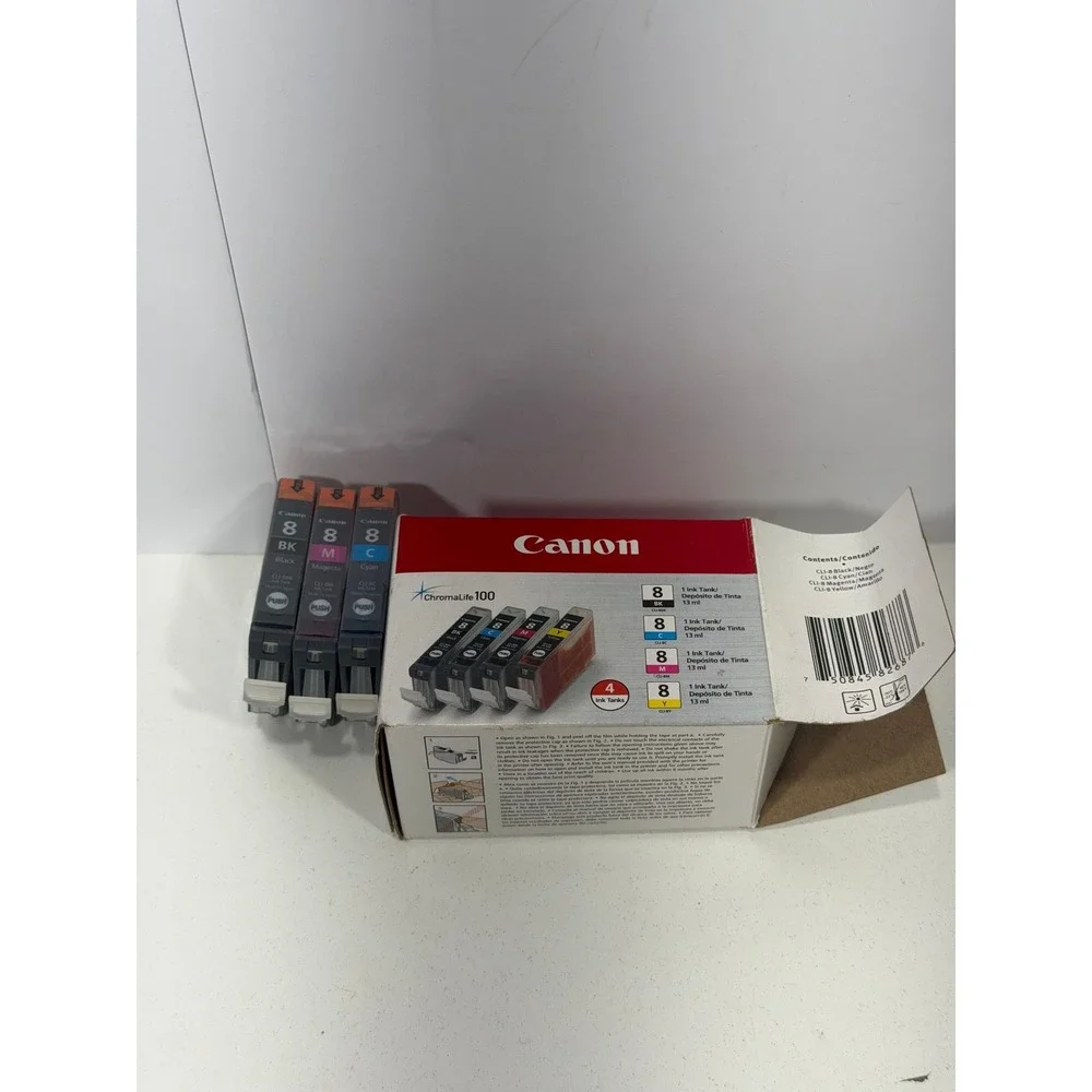 Canon CLI-8 Ink Tanks Black Magenta Cyan 3-Pack Open Box Sealed Made in Japan